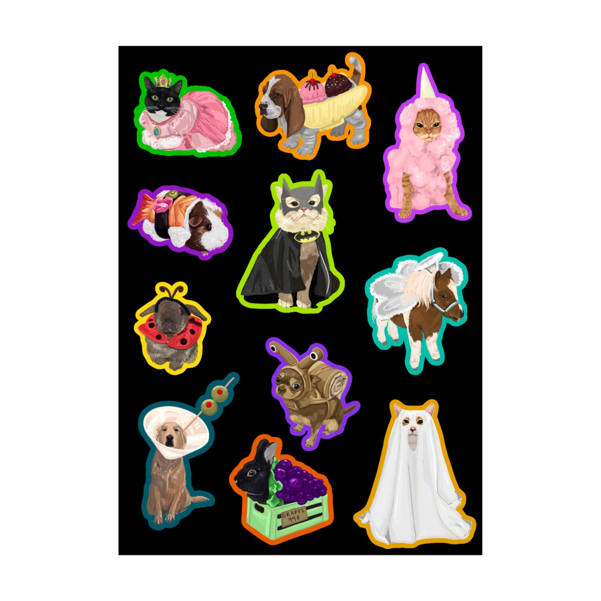 Pet Costume Party Sticker Sheet
