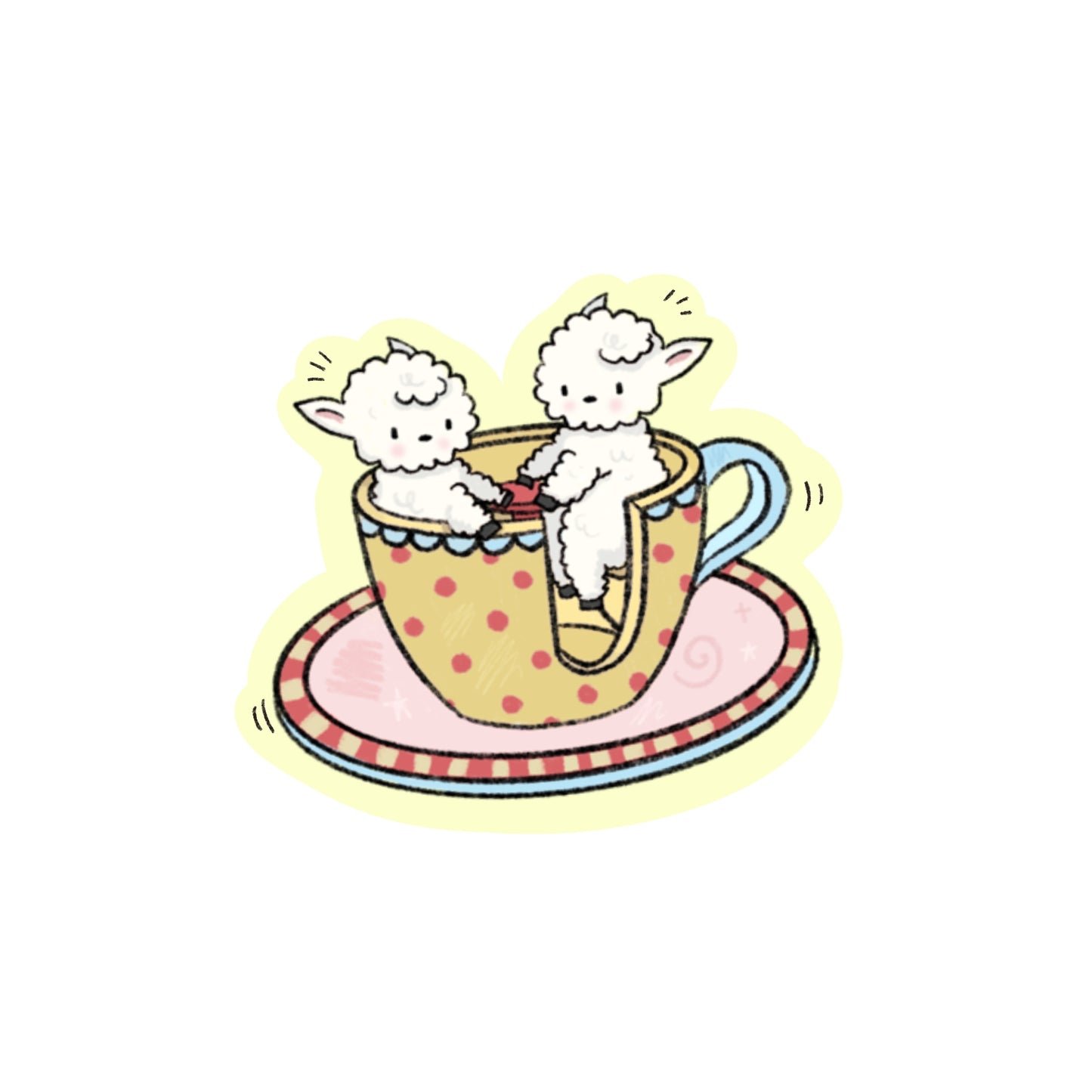 Lamb Teacup Sticker