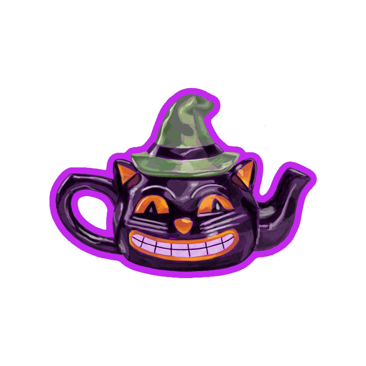 Retro Halloween Teapot Sticker Bundle