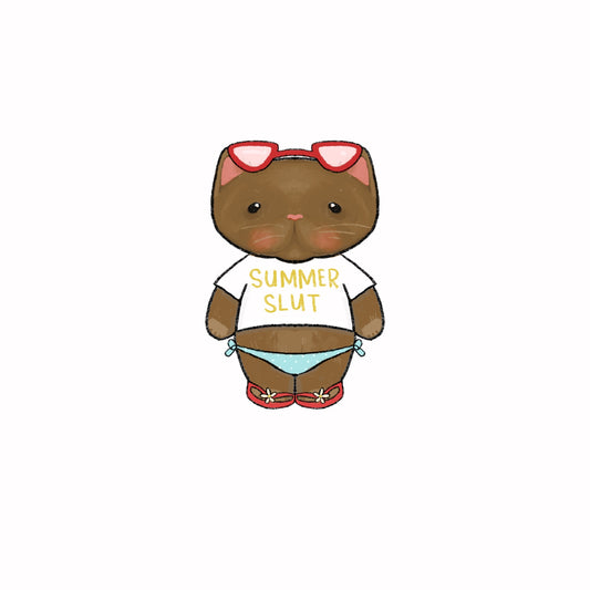 Summer Slut Kitty Sticker