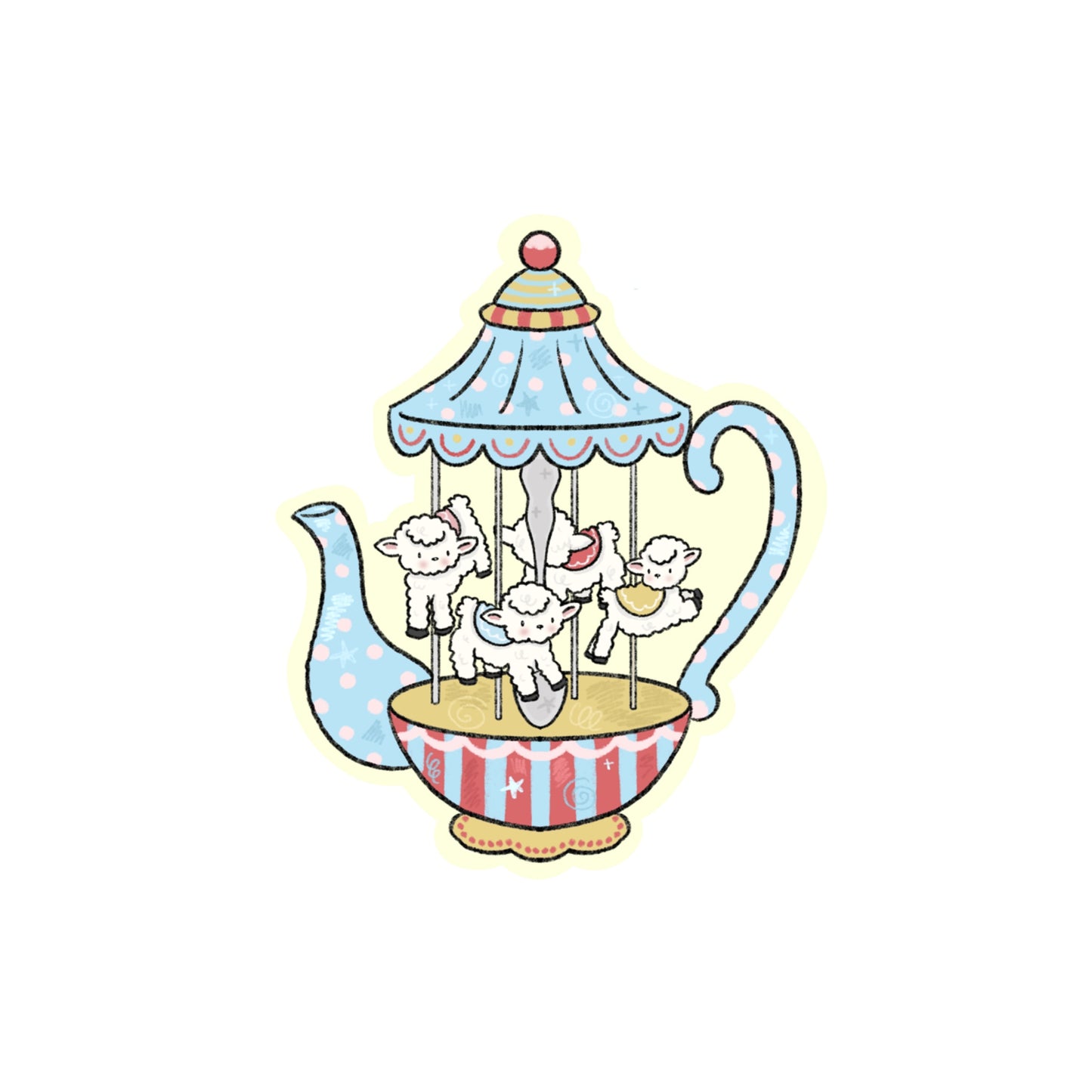 Teapot Carousel Sticker