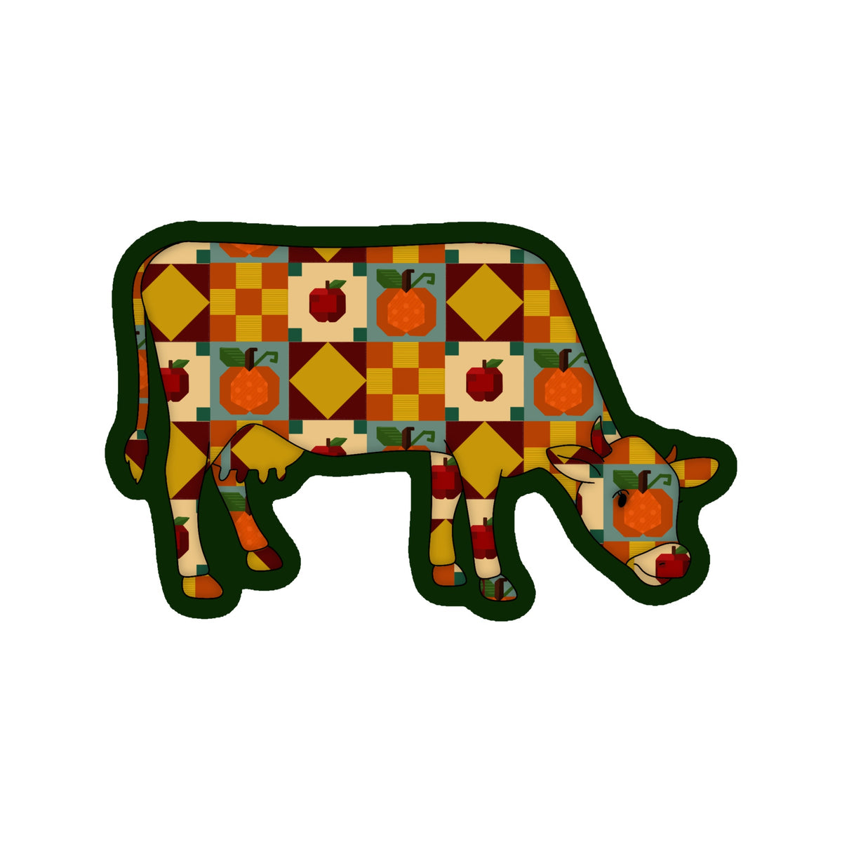 Quilted October Cow Sticker Bundle