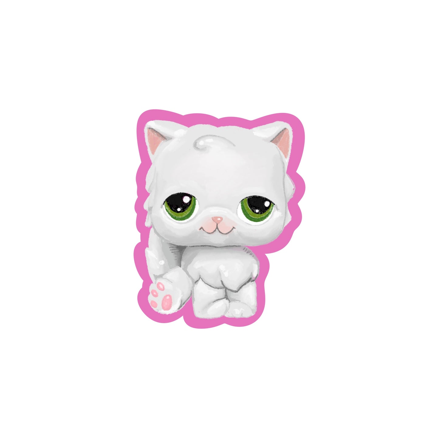 White Cat LPS Sticker