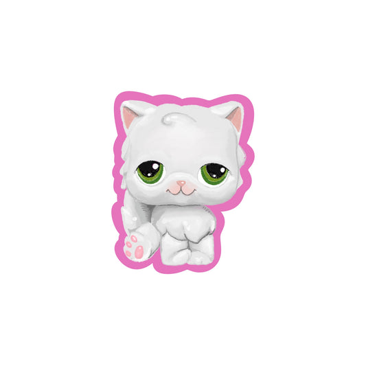 White Cat LPS Sticker