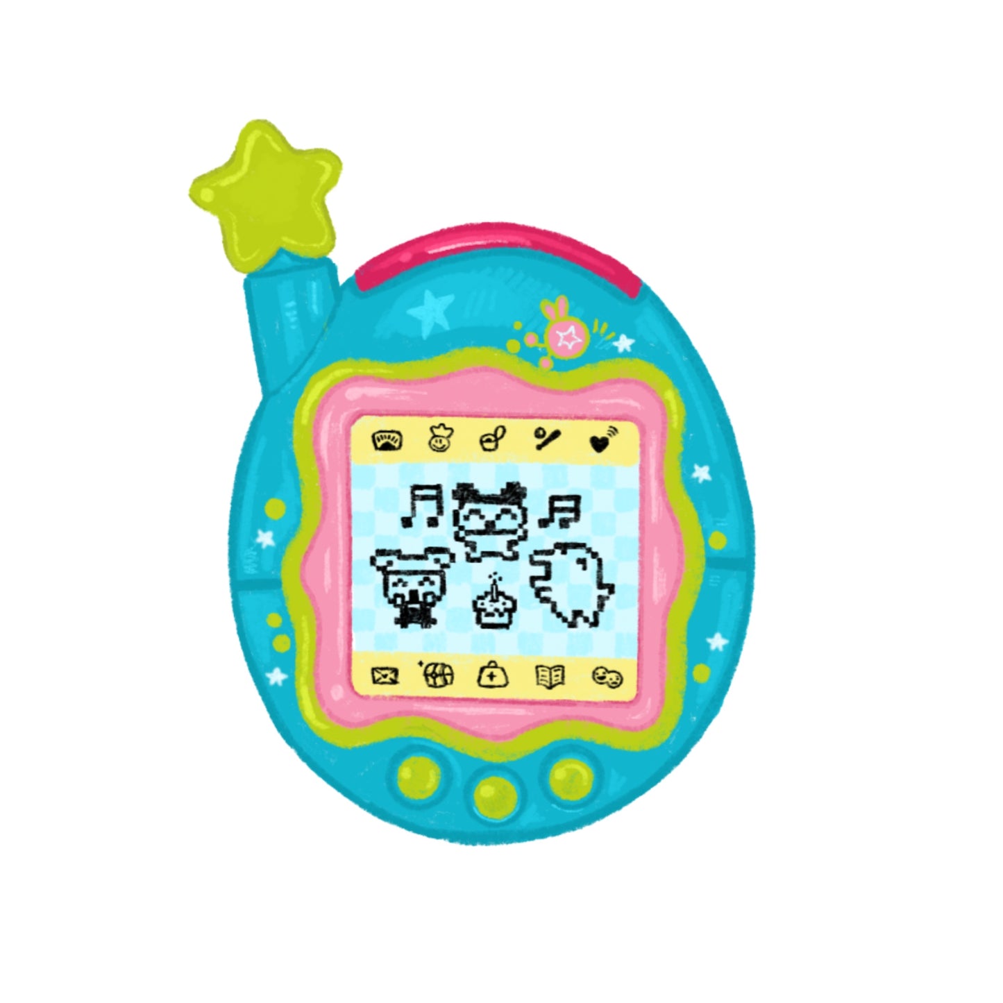 Tamagotchi Party Postcard
