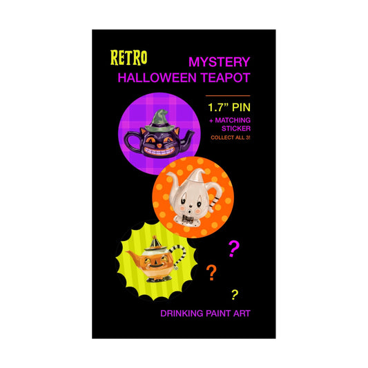 Retro Mystery Halloween Teapot Pin