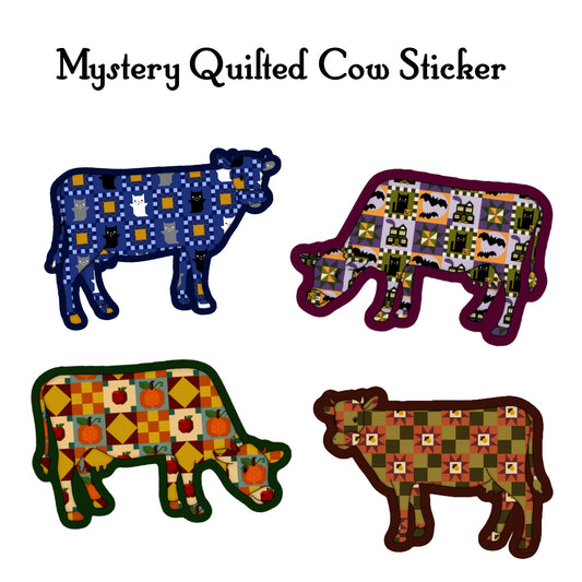 Mystery Quilted October Cow Sticker