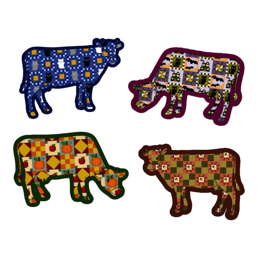 Quilted October Cow Sticker Bundle