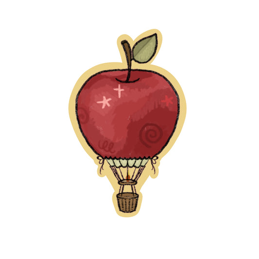 Apple Hot Air Balloon Sticker