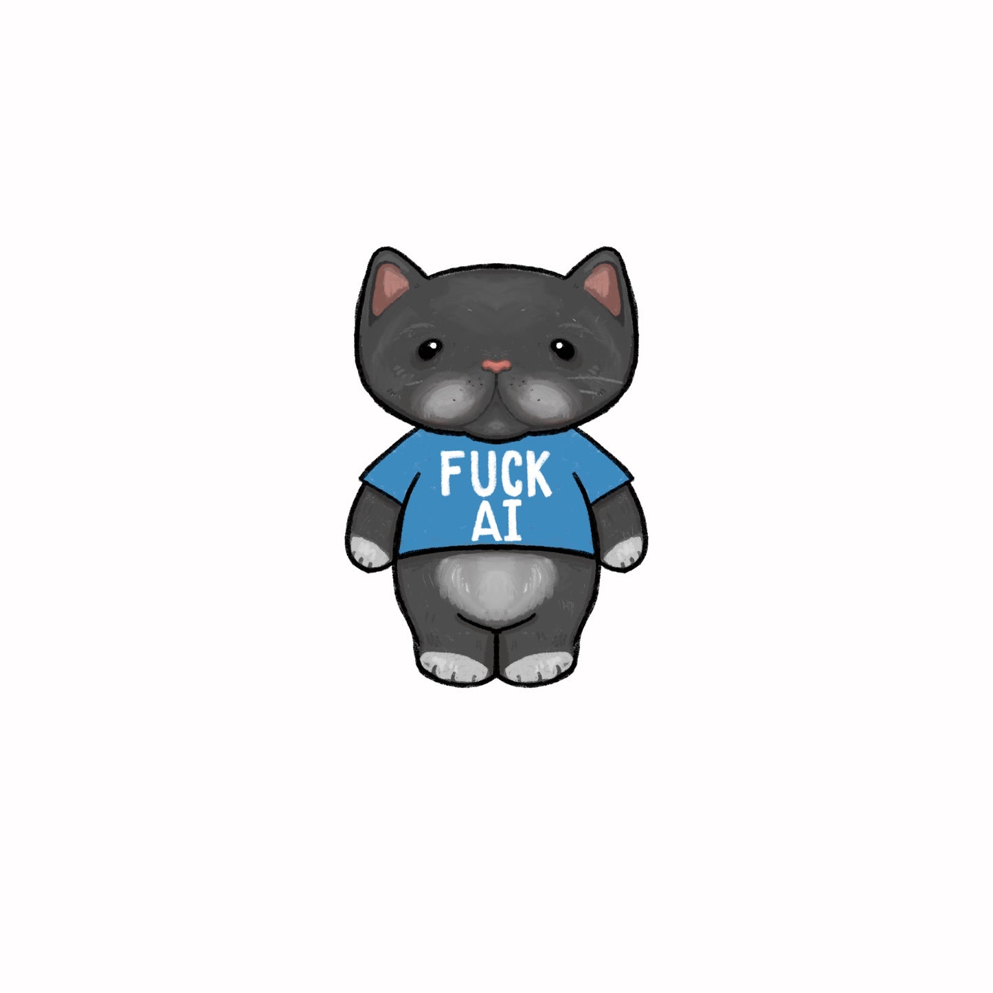 Fuck AI Kitty Sticker