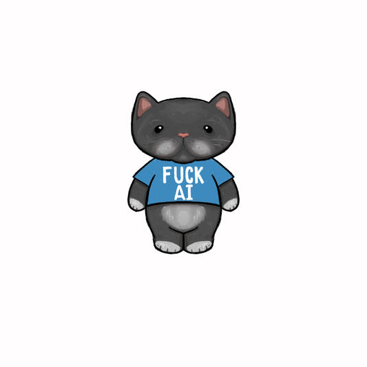 Fuck AI Kitty Sticker