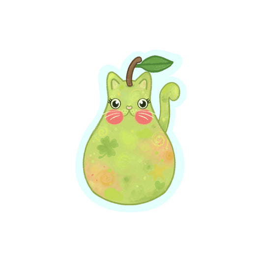 Lucky Pear Cat Sticker