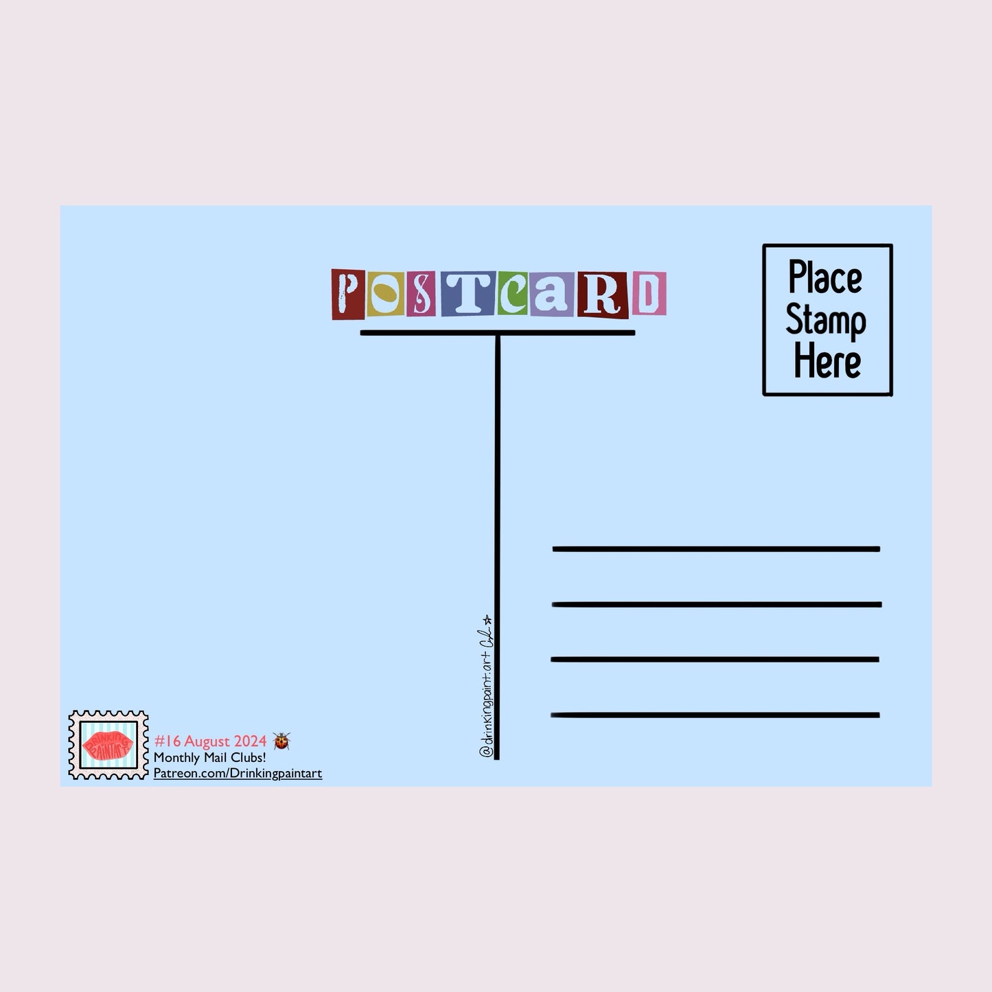 August 2024 Ladybug Postcard